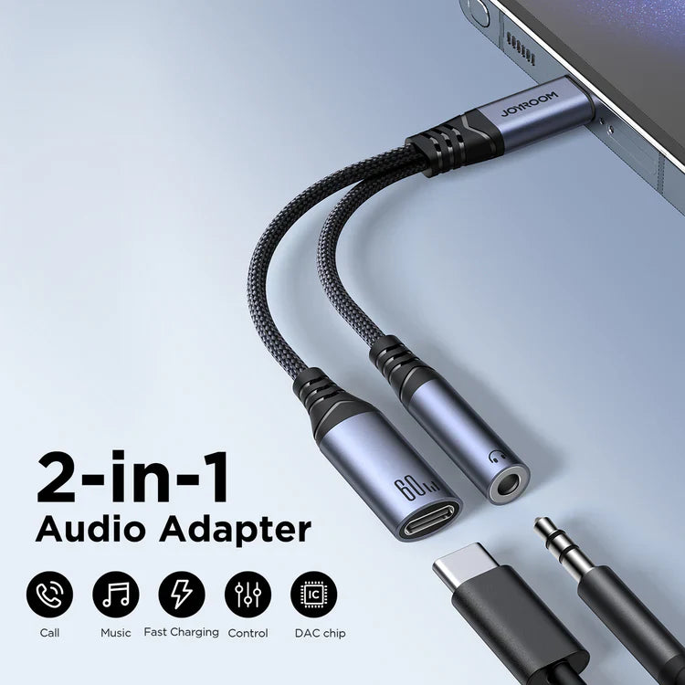 Joyroom 2-in-1 USB‑C Audio Adapter with Charging Port