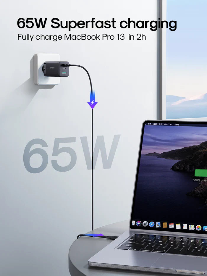 Joyroom GaN Ultra 65W 2C1A Fast Charger with 100W Cable
