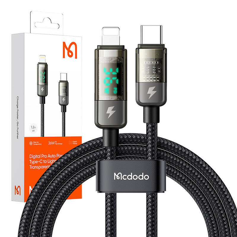 Mcdodo 36W USB‑C to Lightning Fast Charging Cable 1.2m Black