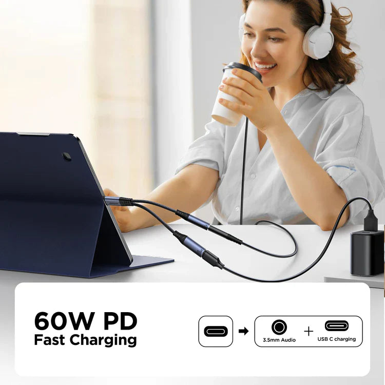Joyroom 2-in-1 USB‑C Audio Adapter with Charging Port
