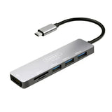 Earldom W18 6‑in‑1 USB‑C Hub 4K HDMI and Card Readers