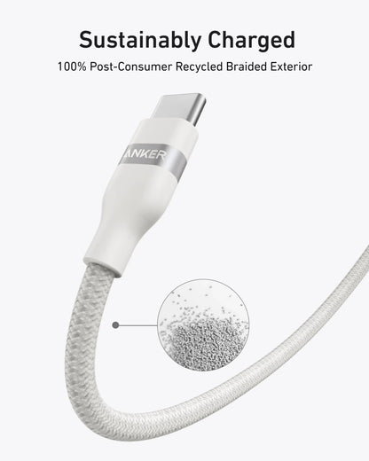 Anker USB-C to USB-C Cable: 6ft, 240W, Fast Charge, Durable, White