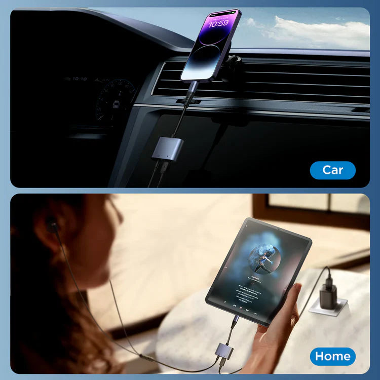 Joyroom Audio-Transfer 2-in-1 Lightning to 3.5mm Charging Adapter