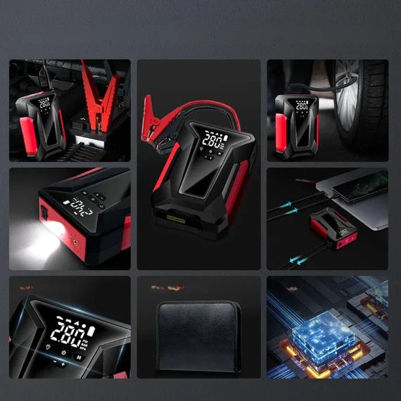 High-Power 39800mAh Multi-Functional Car Jump Starter with 8L Air Compressor