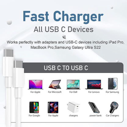 Apple USB-C to USB-C Charging Cable, Fast Charge, Durable, White, 3.28 Feet