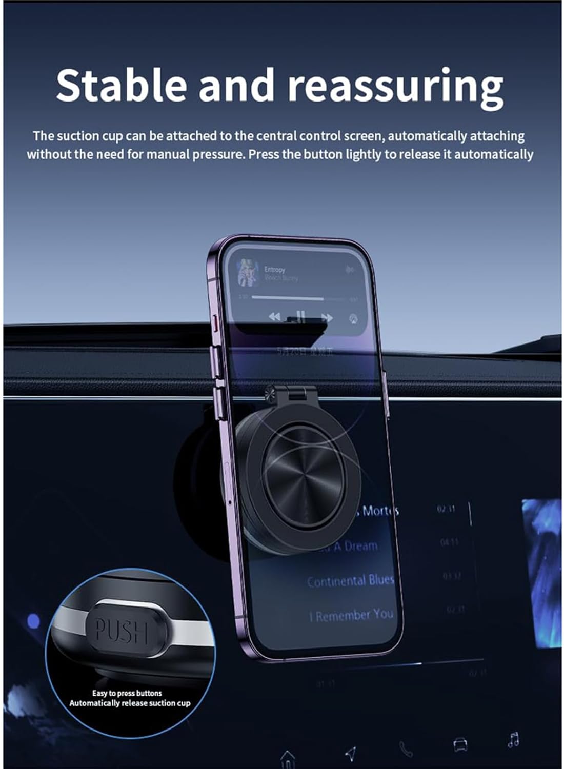 Premium Vacuum‑Adsorption Three‑Axis Folding Universal Car Phone Holder