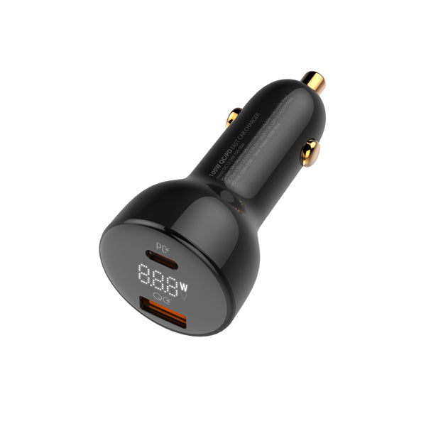 LDNIO 100W Dual USB Super Fast Car Charger LED