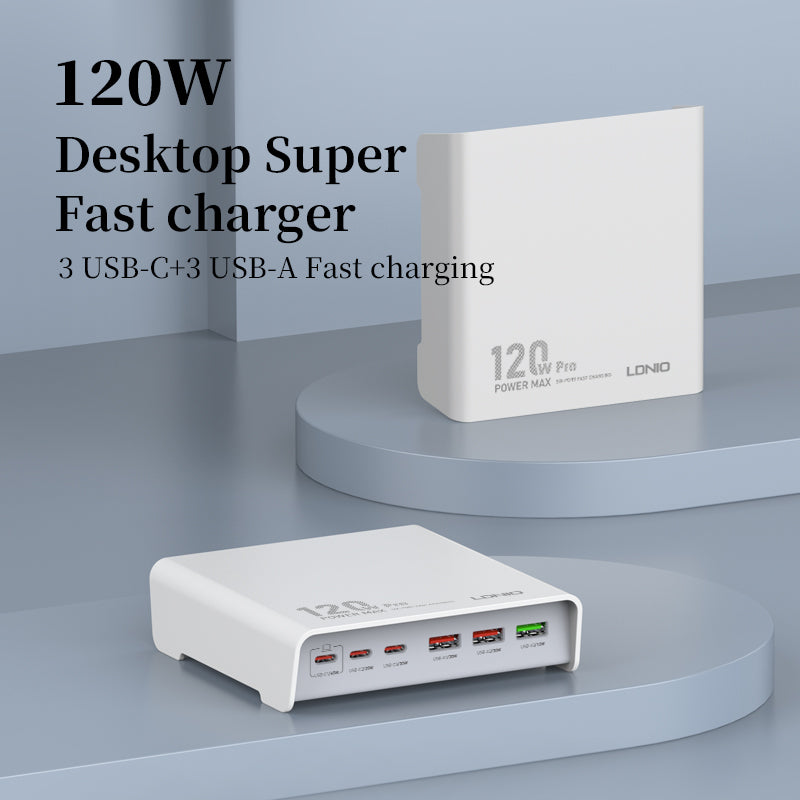 LDNIO Q605 120W Multi-Port Charging Station with Fast PD QC