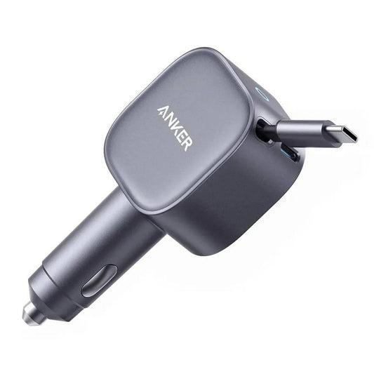 Anker 75W Car Charger with USB-C Cable: Fast Dual-Port Power Delivery Silver
