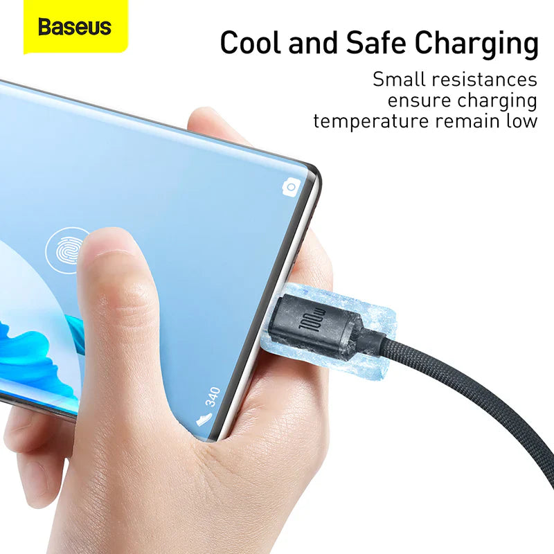 Baseus Crystal Shine 2m USB‑C Fast Charging Cable Black