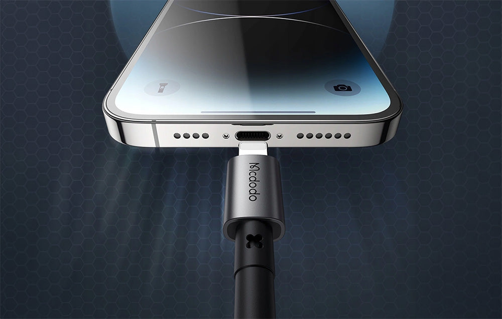 MCDODO 1.8m USB‑A to Lightning Fast Charge Braided Cable Black