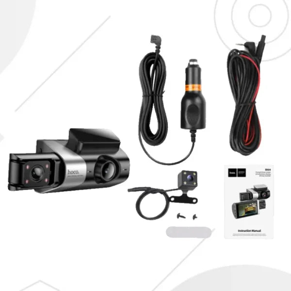 HOCO DI64 Triumph Triple‑Screen WiFi Dash Cam with Night Vision