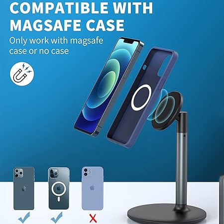 LZEL MagFusion Shield Magnetic Desktop Phone Stand Adjustable Black