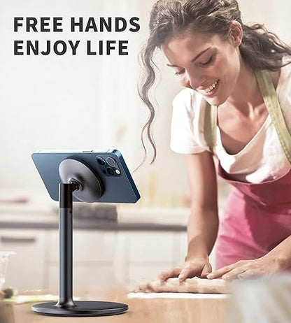 LZEL MagFusion Shield Magnetic Desktop Phone Stand Adjustable Black