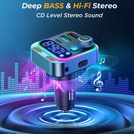 Asli Global Thundervolt 48W Car FM Transmitter with Fast Charging