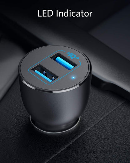 Anker PowerDrive III Alloy 36W Dual USB‑A Car Charger – Fast, Durable, Safe