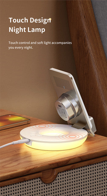 Mcdodo CH-1610 4-in-1 Desktop Wireless Charger with Alarm Lamp