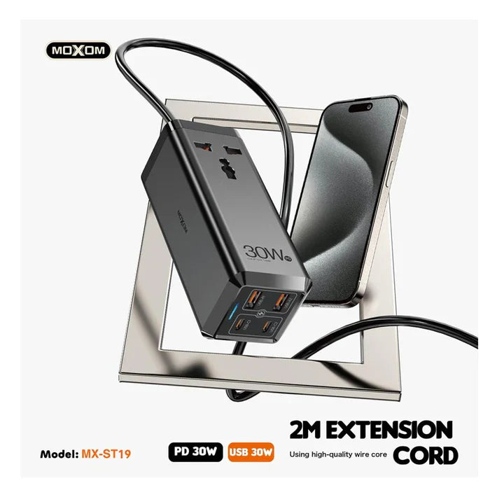 MOXOM MX-ST19 30W 6-in-1 Universal Fast Charger with 2m Cable