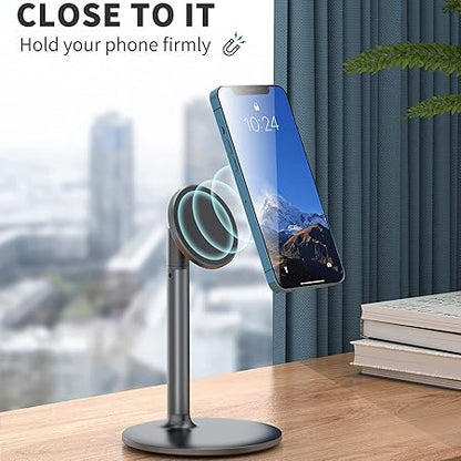 LZEL MagFusion Shield Magnetic Desktop Phone Stand Adjustable Black