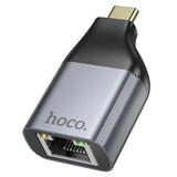 Hoco UA35 Metal Grey USB‑C to RJ45 Ethernet Adapter 100Mbps