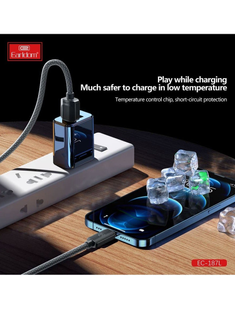 Earldom EC-187L 2.4A Fast Charging USB to Lightning Cable