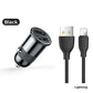 High-Speed 3.1A Dual USB Car Charger with Cable Black