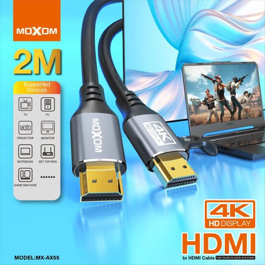 MOXOM MX-AX55 2m Pure Copper 4K HDMI 2.0 High‑Speed Cable