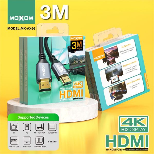 MOXOM MX-AX56 4K Ultra HD High‑Speed HDMI Cable 1.5m