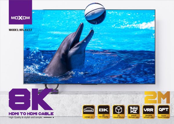 MOXOM MX-AX57 8K 2 Metre Premium High-Speed HDMI Connector Cable