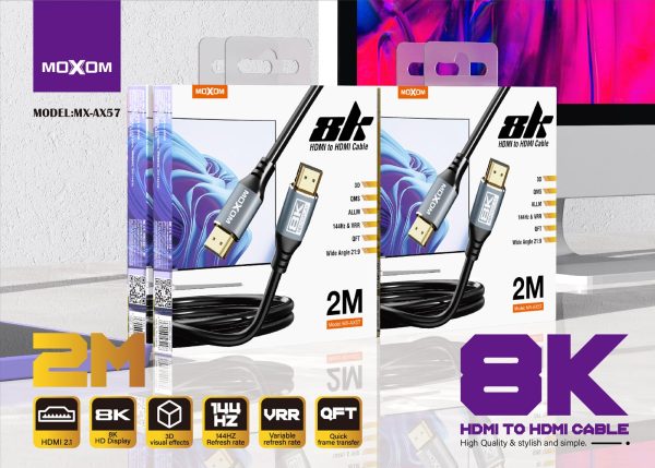 MOXOM MX-AX57 8K 2 Metre Premium High-Speed HDMI Connector Cable