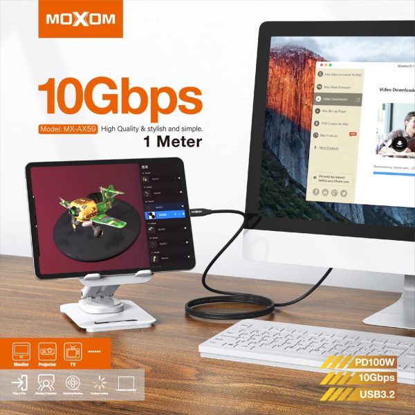 Moxom 4K 1m/2m Type‑C to Type‑C USB‑C Cable 100W