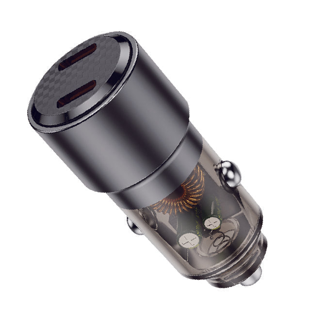Asli Global 90W Dual USB‑C Car Charger Fast Power Gray