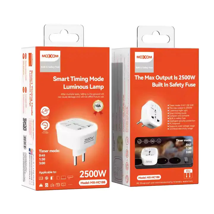 MOXOM Universal 10A Multi-Port USB Travel Charger EU Plug