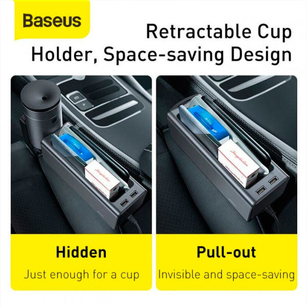 Baseus Deluxe Metal Armrest Console Organizer with Dual USB