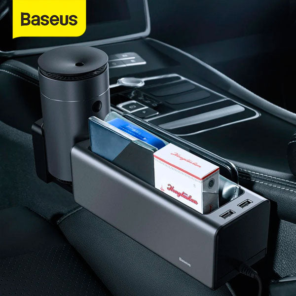 Baseus Deluxe Metal Armrest Console Organizer with Dual USB