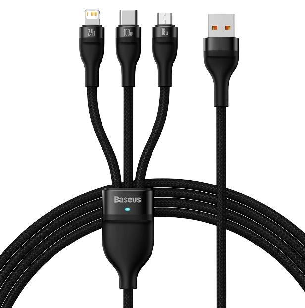 Baseus Flash Series II 3-in-1 Fast Charging Cable 100W