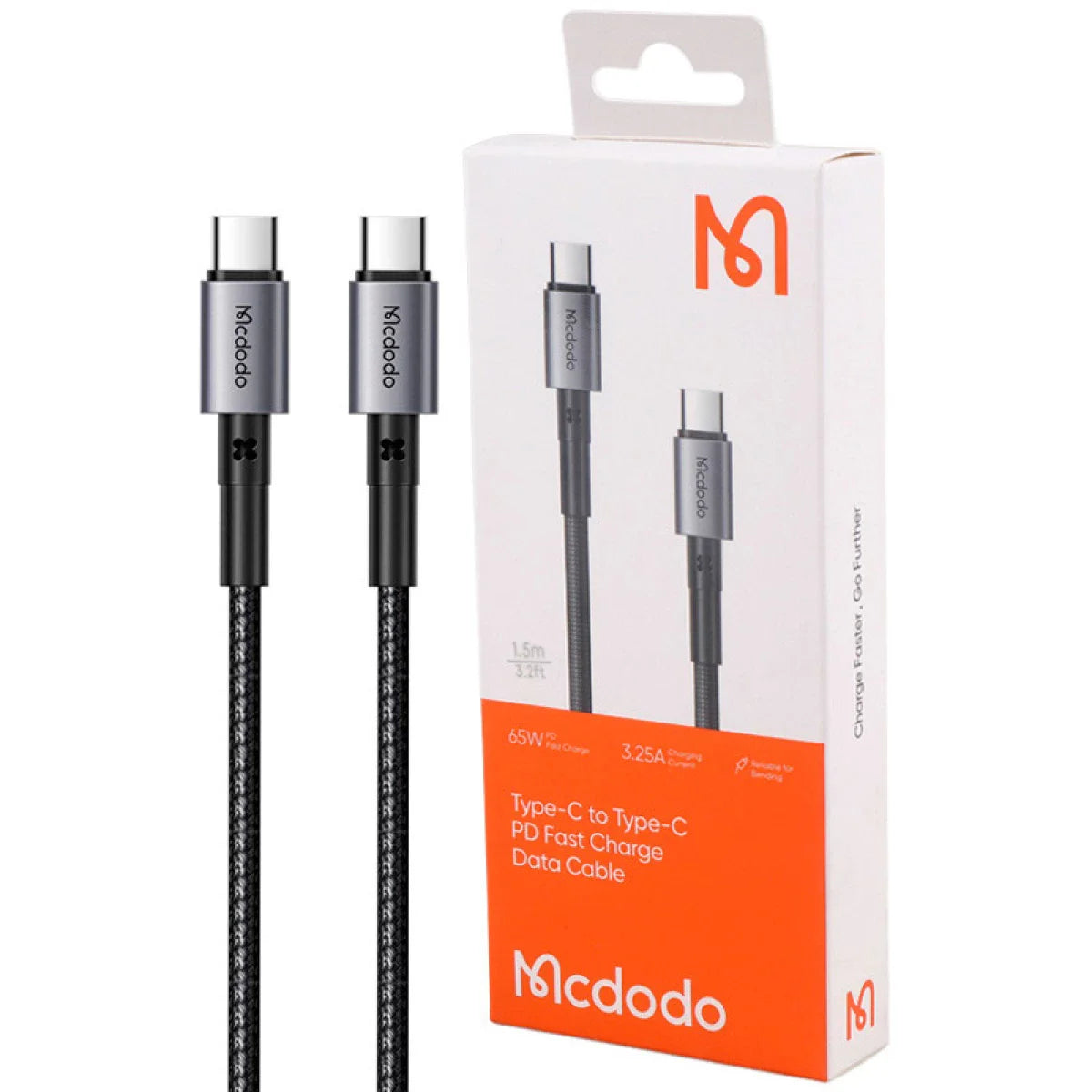 MCDODO 65W USB‑C to USB‑C Fast Charging Cable 1.5 m