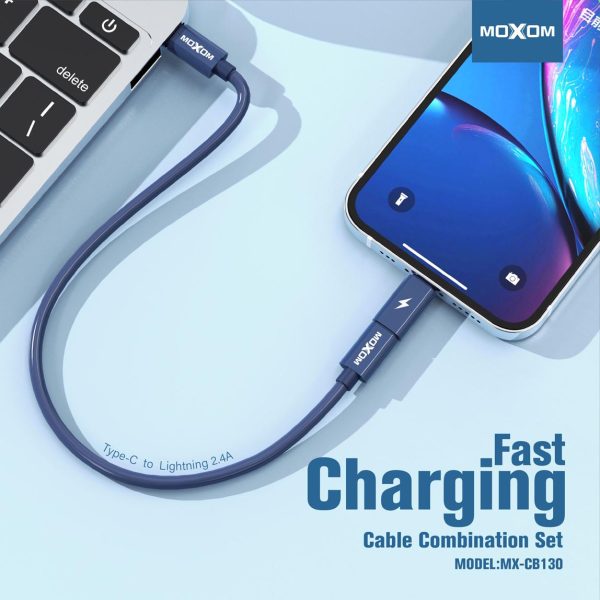 MOXOM MX-CB130 60W Fast-Charging Cable Set with Phone Holder