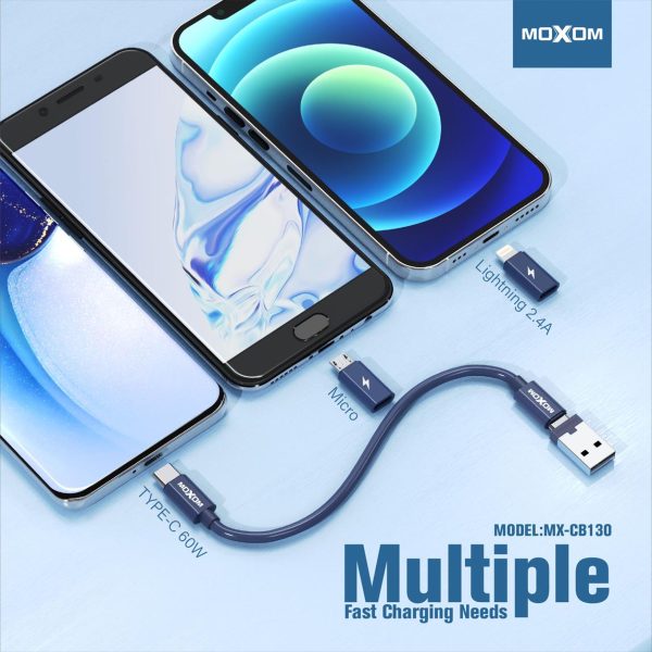 MOXOM MX-CB130 60W Fast-Charging Cable Set with Phone Holder