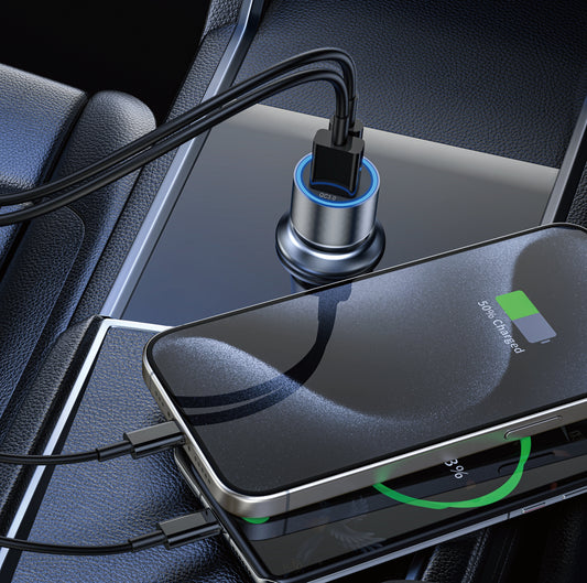 90 Percent MotoCharger45 Dual-Port Transparent 43W Fast Car Charger