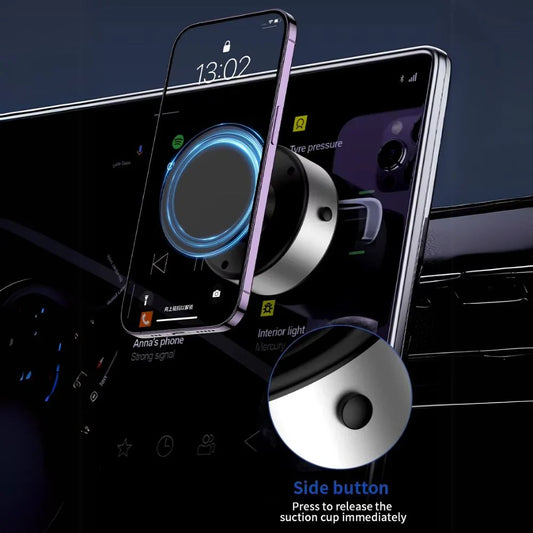 Silver 360° Rotating Magnetic Vacuum Car Phone Holder