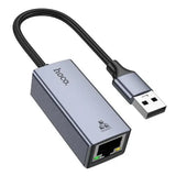 Hoco UA37 USB‑A to RJ45 Gigabit Ethernet Adapter, Compact 1000Mbps