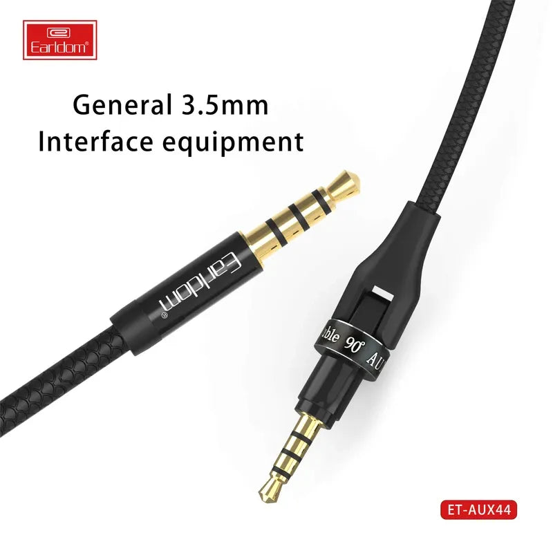 Earldom 90° Bendable 1.2m 3.5mm Stereo AUX Audio Cable