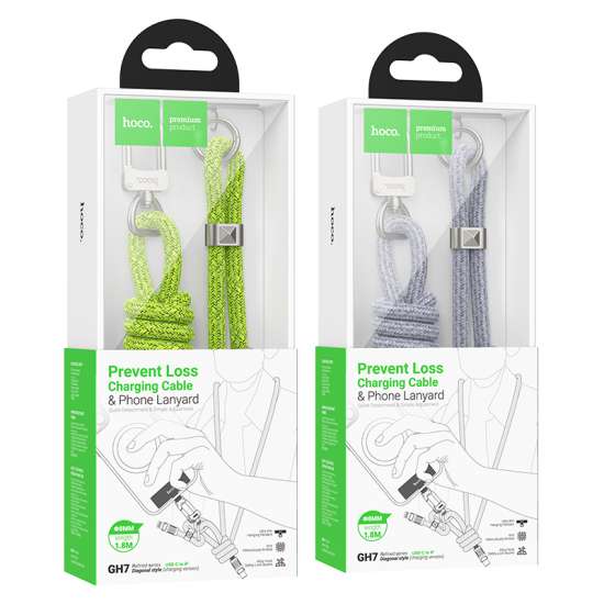Hoco GH7 Elegant Series Type‑C to Type‑C Lanyard Cable 1.8m