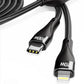 MOXOM 100W 2-in-1 Nylon Braided Fast Charging Cable Black