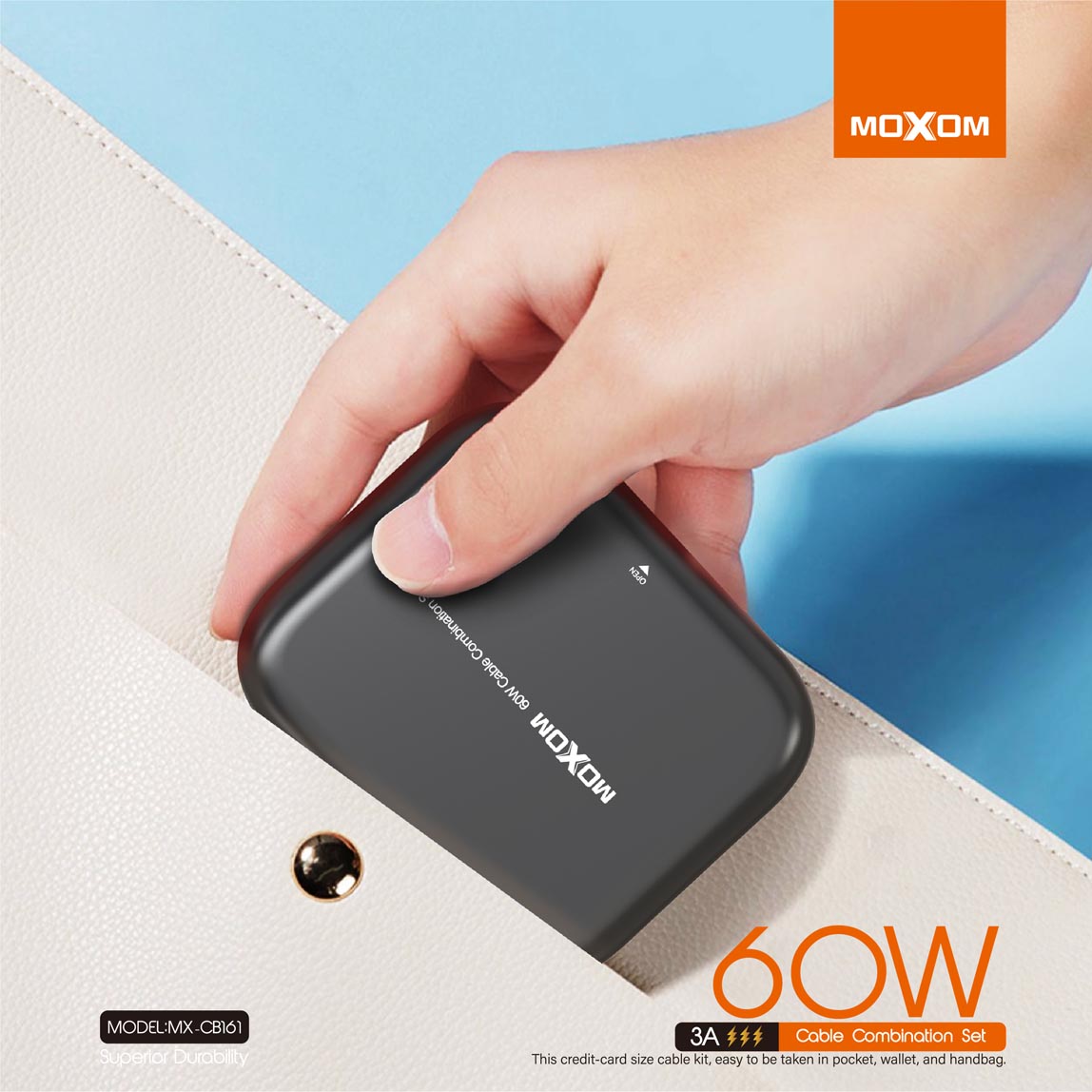 Moxom MX-CB161 High‑Durability 3A 60W PD Cable Set