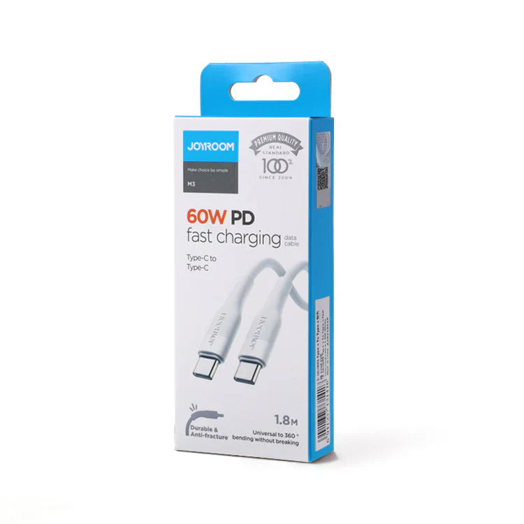 60W Fast-Charging Type-C to Type-C Cable 1.2m Black