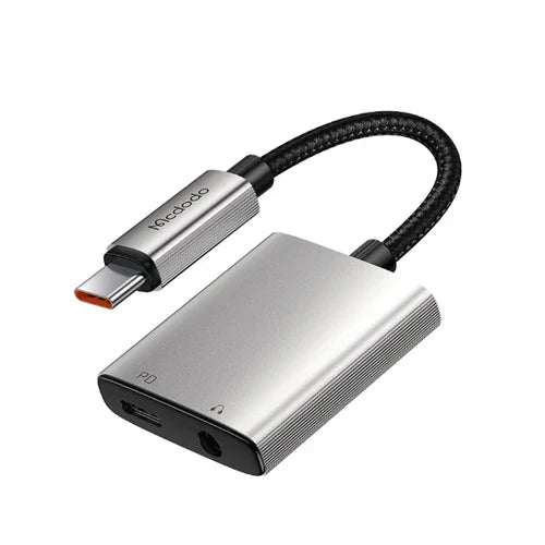 MCDODO Silver USB‑C to 3.5mm Audio Adapter with DAC