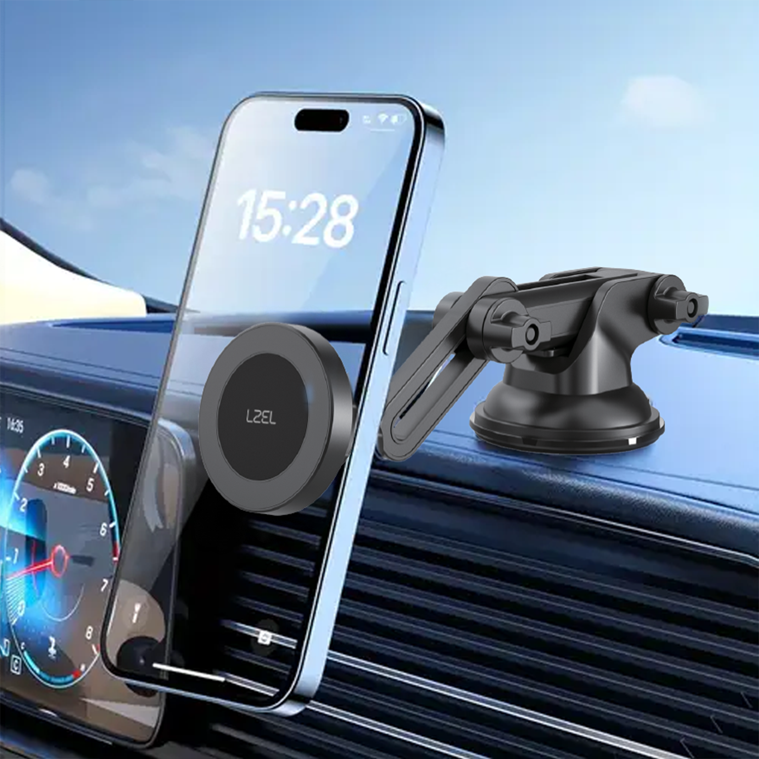 LZEL MagDrive Flex MagSafe Car Phone Holder Black