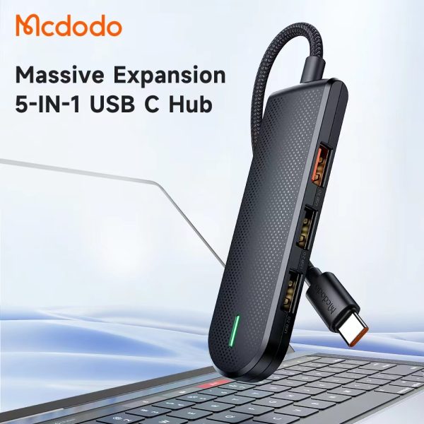 MCDODO HU-143 5‑in‑1 USB‑C Multi‑Port Expansion Hub for Laptop